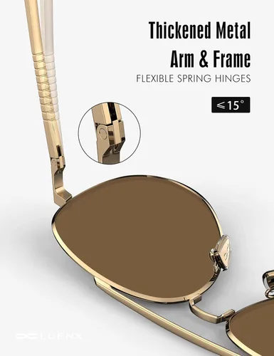 Vista 44 de LUENX, Aviator - Gafas de sol polarizadas, para hombres y mujeres, protección UV 400, con funda 60MM