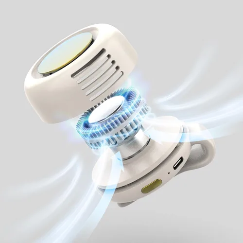 Vista 5 de TFQXA1Z Ventilador portátil silencioso sin aspas, ventilador recargable - Enfriamiento de cintura y cuello manos libres, 3 velocidades, 6 horas