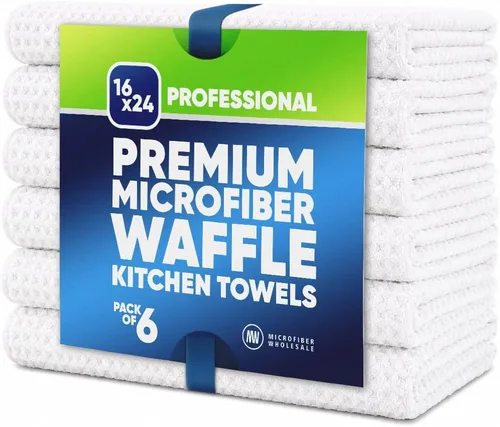 Vista 10 de Microfiber Wholesale Sublimation Blanks - Toallas de microfibra de 16 x 24 pulgadas, tejido de gofre prémium para cocina, espacios en blanco