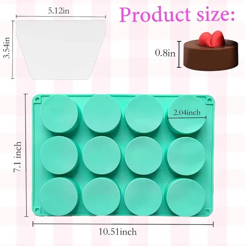 Vista 3 de Moldes redondos de 36 cavidades para galletas de chocolate, cilindro, cubierta de chocolate, moldes de silicona para dulces, mini pasteles, gelatina