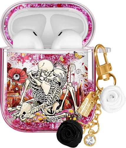 Vista 25 de para Airpods de 2ª/1ª Generación - Estuche Quicksand Liquid Kawaii Lindo Mujer Niña Mujeres Chispeante Brillante Bling Resplandor Adorable Elegante