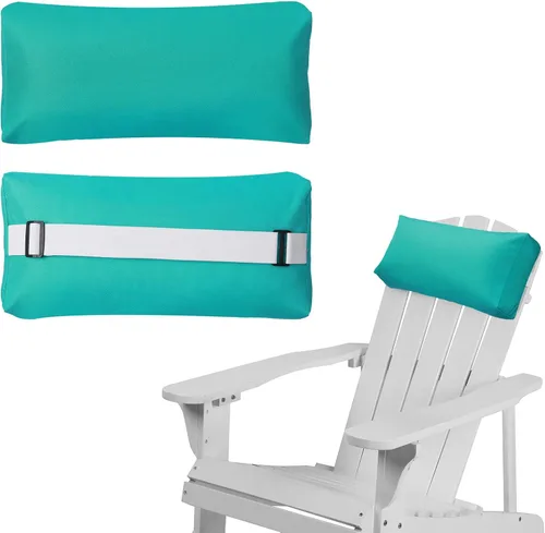 Vista 17 de Almohada para Silla Tumbona, Paquete de 2 Almohadas para Silla de Descanso al Aire Libre con Correa Ajustable, Almohada para la Cabeza de Largo