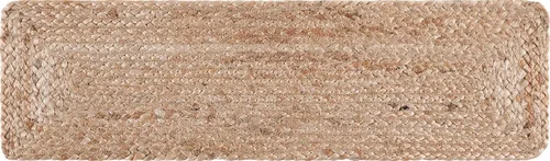 Vista 2 de Unique Loom Alfombra trenzada de la colección de yute - Dhaka (escalera de 0 pies 9 pulgadas x 2 pies 6 pulgadas, natural)