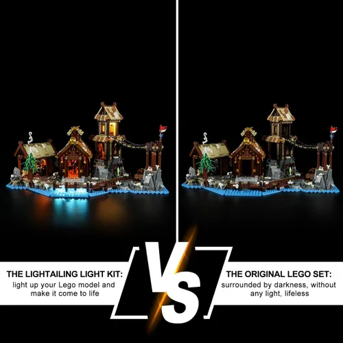 Vista 7 de LIGHTAILING Luz para Lego- 21343 Viking Village - Kit de iluminación LED compatible con el modelo de bloques de construcción Lego - NO incluido