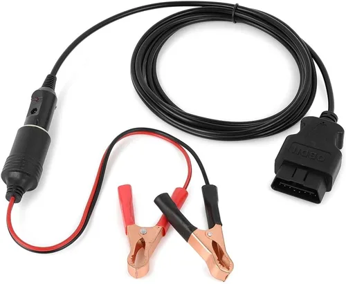 Vista 3 de OBD II - Cable de alimentación de emergencia para vehículo ECU, cable de diagnóstico para automóvil, ahorro de memoria (9.8 ft) con clip