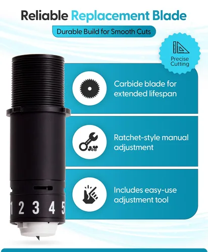 Vista 2 de Hoja de silueta de repuesto para máquinas de corte Cameo, Retrato y Curio 0.1mm to 1mm Adjustable Carbide Ratchet Cutting Blade for Precise Cut on
