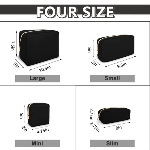 Vista 3 de UIXIZQ Bolsa de Maquillaje Pequeña Impermeable para Bolso, Bolsa de Almacenamiento de Artículos de Tocador de Viaje de Nylon, Bonita Bolsa