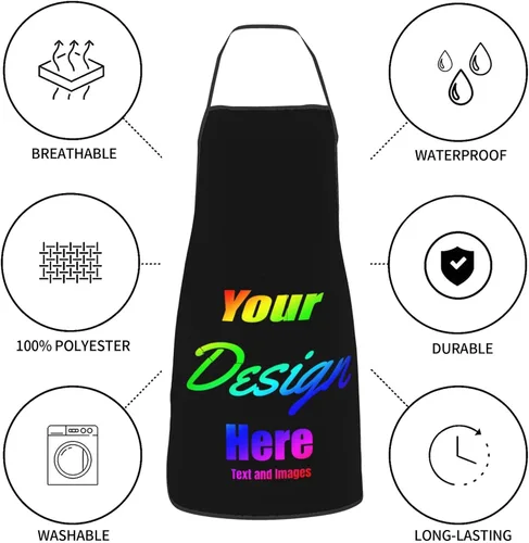 Vista 8 de Delantales personalizados, delantal personalizado con texto en imagen para hombres y mujeres, delantal de chef de cocina personalizado