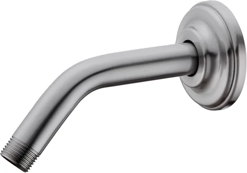Vista 13 de Brazo de ducha en ángulo de 6 pulgadas con brida de acero inoxidable montado en la pared para cabezal de ducha superior, negro mate