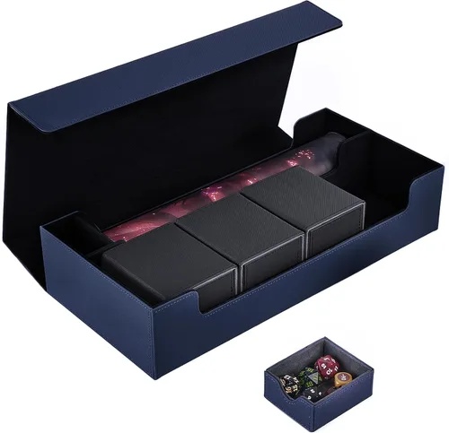 Vista 13 de Estuche de almacenamiento prémium para tarjetas coleccionables TCG, caja con capacidad para más de 800 tarjetas con funda para MTG, YuGiOh, Uno