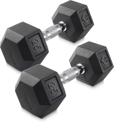 Vista 9 de Philosophy Gym Mancuernas hexagonales con revestimiento de goma, pares