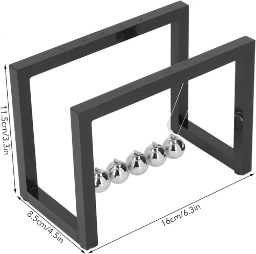 Vista 8 de Bola de péndulo de equilibrio, juguete de péndulo de escritorio con bolas de hierro y soporte acrílico, artilugio de ciencia física para aliviar