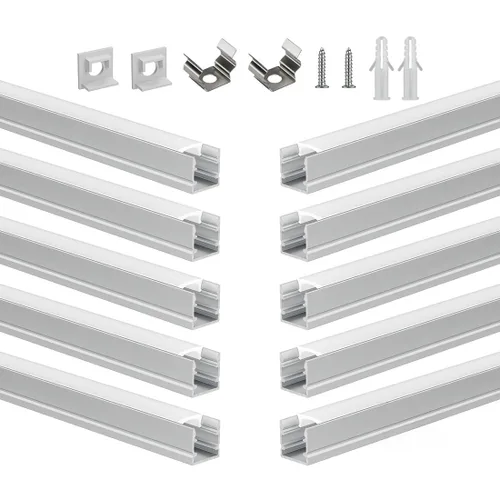 Vista 11 de BTF-LIGHTING - Sistema de canal de aluminio LED de 1.64 pies, paquete de 10 Blanco
