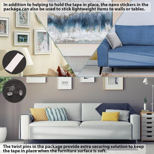 Vista 7 de Protector de muebles antiarañazos para gatos, protector de muebles autoadhesivo transparente de gatos que arañan las garras, protector de sofá