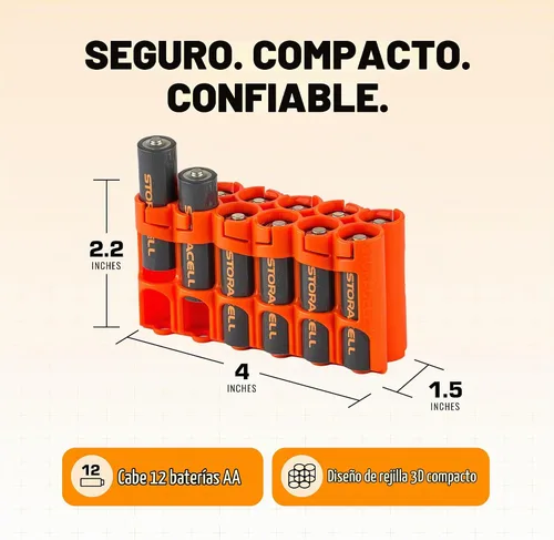 Vista 6 de Soporte para 12 baterías Storacell, AA Powerpax, color amarillo.