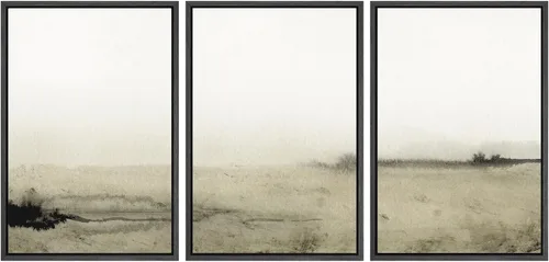 Vista 164 de SIGNWIN Lienzo enmarcado para pared, juego de arte abstracto de serenidad costera, ilustraciones abstractas junto al mar, arte moderno, decorativo