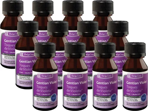 Vista 10 de De La Cruz Gentian Violet - Violeta de Genciana 1% Antiséptico para primeros auxilios para cortes, raspones y quemaduras, 1 onza líquida