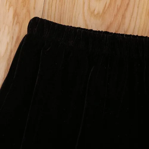 Vista 3 de GOOCHEER Pantalones de mezclilla rasgados con volantes y parte inferior acampanada, pantalones de mezclilla rasgados para niños pequeños