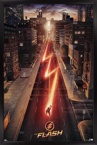 Vista 9 de Trends International DC Comics TV - The Flash - Póster de pared de una hoja de calle, 14.725 x 22.375 pulgadas, versión enmarcada de madera