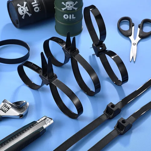 Vista 7 de Shappy 30 piezas de puños flexibles de nailon con doble cremallera, bridas de cables de doble abrazadera, puños de mano resistentes, resistencia