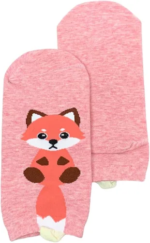 Vista 5 de Everything Socks - Calcetines de animales para mujeres hombres niñas adolescentes y niños paquete de 5 incluye gato Calico zorro panda rojo