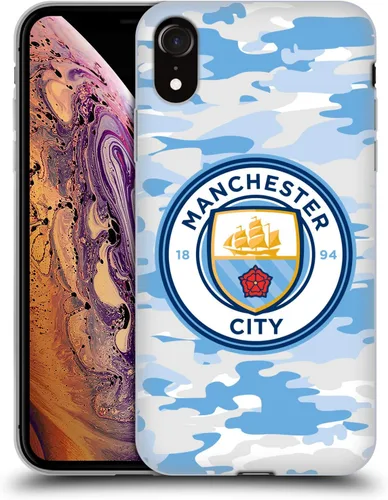 Vista 248 de Head Case Designs Funda de gel con licencia oficial del Manchester City Man City FC Blue Moon Badge Camou [protección de grado militar] compatible