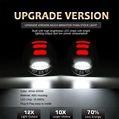 Vista 2 de D-Lumina Conjunto de luces LED para matrícula con tubo de neón OLED rojo compatible con camioneta F150 F250 F350 F450 F550 Superduty Ranger Explorer