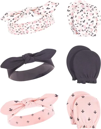 Vista 117 de Hudson Baby Conjunto de diadema de algodón y manoplas para rascar para bebé