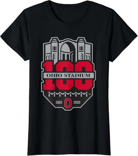 Vista 28 de Camiseta con licencia oficial de los 100 años del logotipo de fútbol del estado de Ohio, Negro