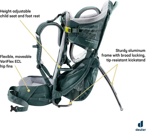 Vista 4 de Deuter Kid Comfort Mochila de transporte infantil activo para senderismo Bosque
