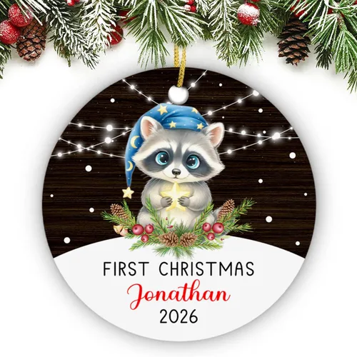 Vista 26 de Adorno de conejito de bebé, adorno personalizado con nombre y año para recién nacido 2026, decoración de conejo de Navidad personalizada, regalo