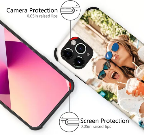 Vista 5 de Funda para teléfono con imagen personalizada para iPhone 17, 16, 15, 14, 13, 12, 11 Pro Max, Mini, XR, Xs, 8, 7, 6 Plus, TPU + funda de piel suave