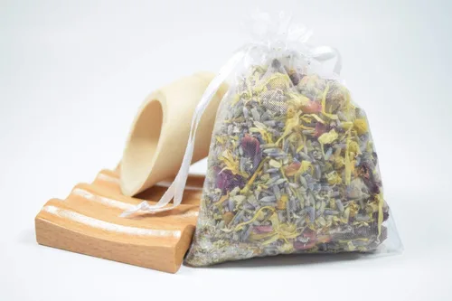 Vista 3 de Five Flower Bath Tea Bag - Tub Tea, Floral Bath Soak, Relaxation Body Soak Elder Flowers, Rose, Lavender, Chamomile, Calendula, Epsom Salt