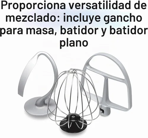 Vista 5 de Hamilton Beach Batidora eléctrica de pie, 4 cuartos, gancho para masa, accesorios de batidor plano, protector contra salpicaduras, 7 velocidades