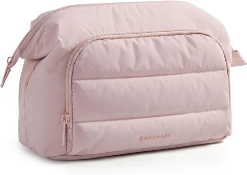 Vista 11 de BAGSMART Bolsa de Maquillaje, Esponjosa, Negro, Bolsa de maquillaje