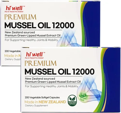 Vista 10 de Hi Well - Aceite de mejillón de labios verdes prémium de Nueva Zelanda/ 200 cápsulas de cápsulas/ Fabricado en Nueva Zelanda/ Procedente de aguas