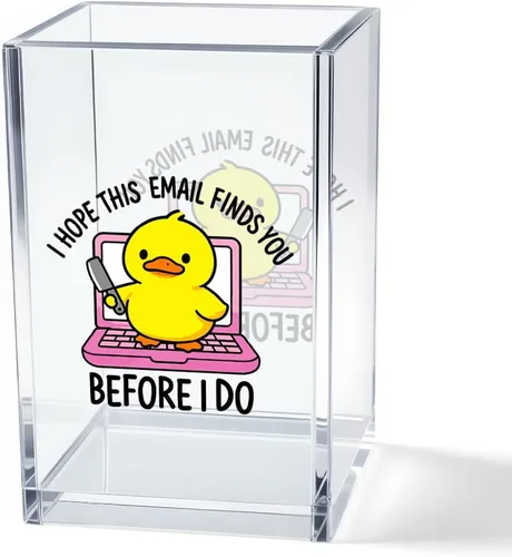 Vista 12 de It's Fine I'm Fine Soporte para Lápices y Bolígrafos Cosméticos de Acrílico, Divertido Soporte para Bolígrafos de Gato Negro, Regalo para Amantes