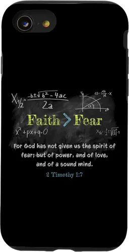 Vista 18 de Faith > Fear 2 Timothy 1:7 Christian Verse Math Equation Case for iPhone 17