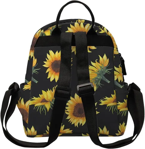 Vista 5 de Mini mochila para niñas, bolsa de tiro con impresión Deanfun bolsa impermeable a la moda, Girasol, Mini Size, Mochilas Sling