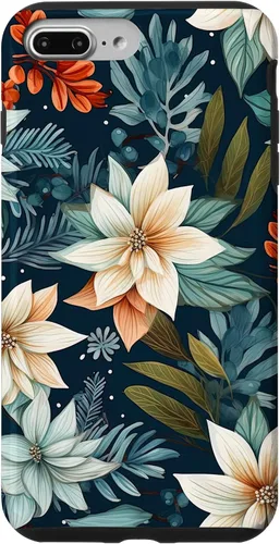 Vista 12 de iPhone 16 Aesthetic Christmas Floral Pattern Winter Flower Girl Women Case