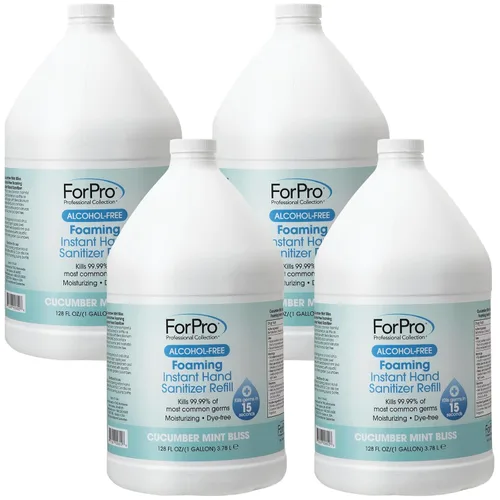 Vista 18 de ForPro - Desinfectante instantáneo de manos espumoso sin alcohol, hidratante y sin colorantes, aroma a menta y pepino, 1.7 onzas líquidas