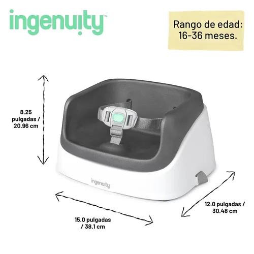 Vista 10 de Asiento elevador Ingenuity SmartClean para silla de cocina – Ligero para llevarlo a todas partes, fácil de limpiar, correa de arnés de 3 puntos