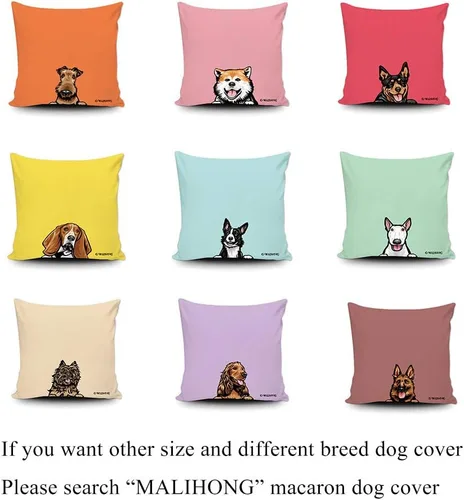 Vista 2 de Funda de almohada para perro, divertida funda de almohada para sofá, cama, decoración del hogar, 20 x 20 pulgadas Bull Terrier-1-10