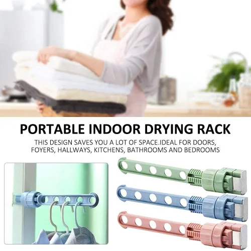 Vista 4 de Percha de plástico de gran capacidad, plegable, portátil, diseño elegante, fácil de instalar, multiusos