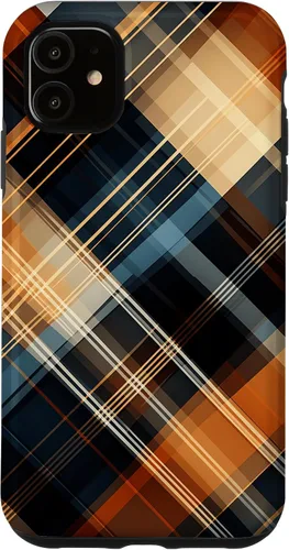 Vista 8 de Navy Black and Orange Plaid Halloween Fall Autumn Pumpkins Case for iPhone 17