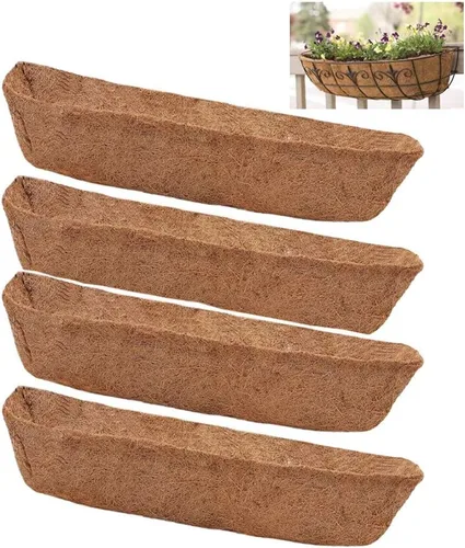 Vista 8 de Revestimientos para cesta de ventana de 30 pulgadas, preformado, revestimiento de coco y coco con tierra húmeda para cesta de ventana