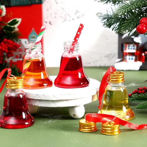 Vista 2 de Patelai 36 Piezas Bolas de Bebida de Navidad Adornos de Vaso de Chupito Transparente Adornos Rellenables para Árbol de Navidad Bombillas de Botella