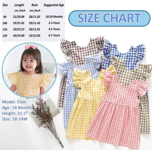 Vista 6 de Zanie Kids Vestidos de Pascua para niñas, vestido de verano para niñas, ropa de juego, trajes de fotos familiares