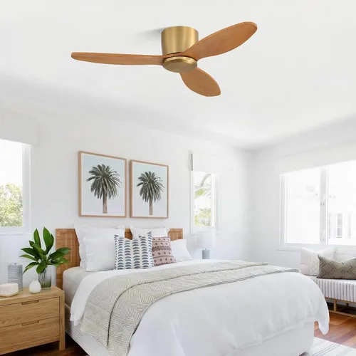 Vista 2 de WINGBO Ventilador de techo empotrado de madera sin luz