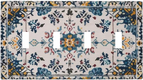 Vista 96 de William Morris Floral Boho Azul Medianoche Azul Bohemio Flor 1 Banda Dúplex Cubierta de Salida Decorativa Receptáculo Único Interruptor Eléctrico